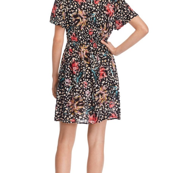 NWOT AQUA Leopard Floral A-Line Dress - Picture 3 of 8